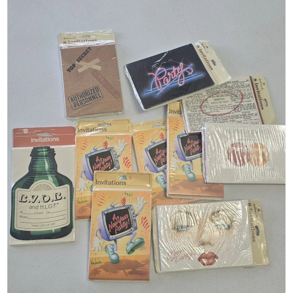 Vintage Hallmark Party Invitations 10 Packs Varity USA